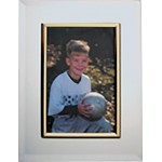 Customized 4" x 6" Clear Glass Mirror Frame with Gold