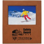 Logo Branded Leatherette Frame Holds 5 x 7, Rawhide