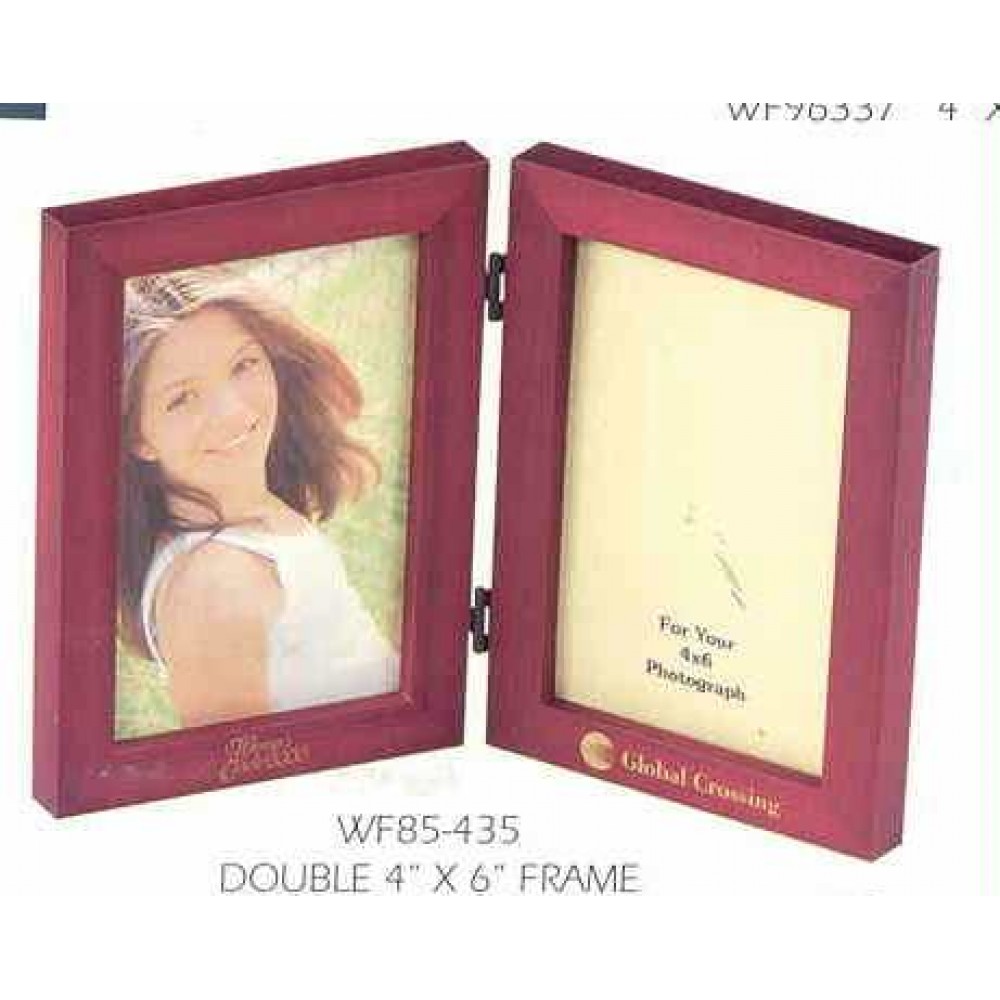 Promotional Simple Wood Picture Frame - Double Folding Picture Frame 4 x 6 Pictures