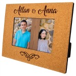 4" x 6" - Premium Cork Picture Frame - Laser Engraved with Logo