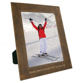 Promotional 8" x 10" Rustic/Gold Leatherette Photo Frame