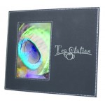 Black Leatherette Picture Frame with Logo