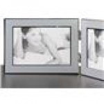 Silver Aluminum Dual 7 X 5 Picture Frame Hinged And Engravable Custom Printed