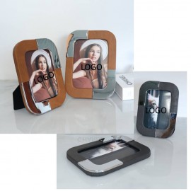 Logo Branded Metal Leather Picture Frame