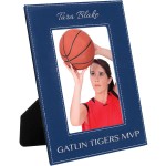 Personalized 5" x 7" Blue/Silver Leatherette Photo Frame