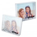 Silver Glitter Acrylic Desktop Photo Frame with Logo