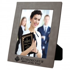 Promotional Leatherette 5 x 7 Photo Frame - Grey  Promotional Leatherette 5 x 7 Photo Frame - Grey