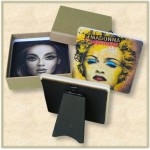 Customized 2 Custom Square Stone Coasters with Easel Backing - Full Bleed
