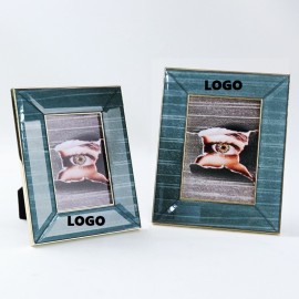 Blue Metal Glass Photo Frame with Logo