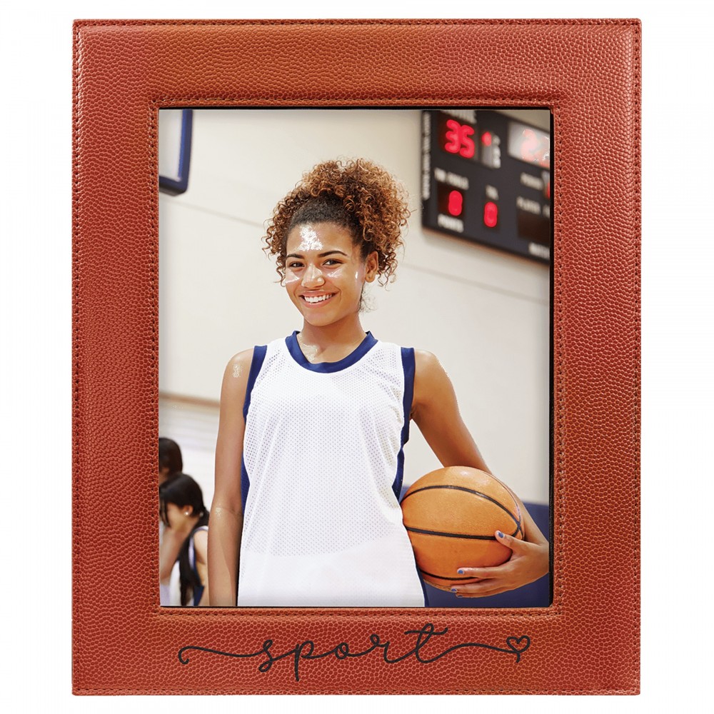 Logo Branded 8" x 10" Basketball Leatherette Photo Frame
