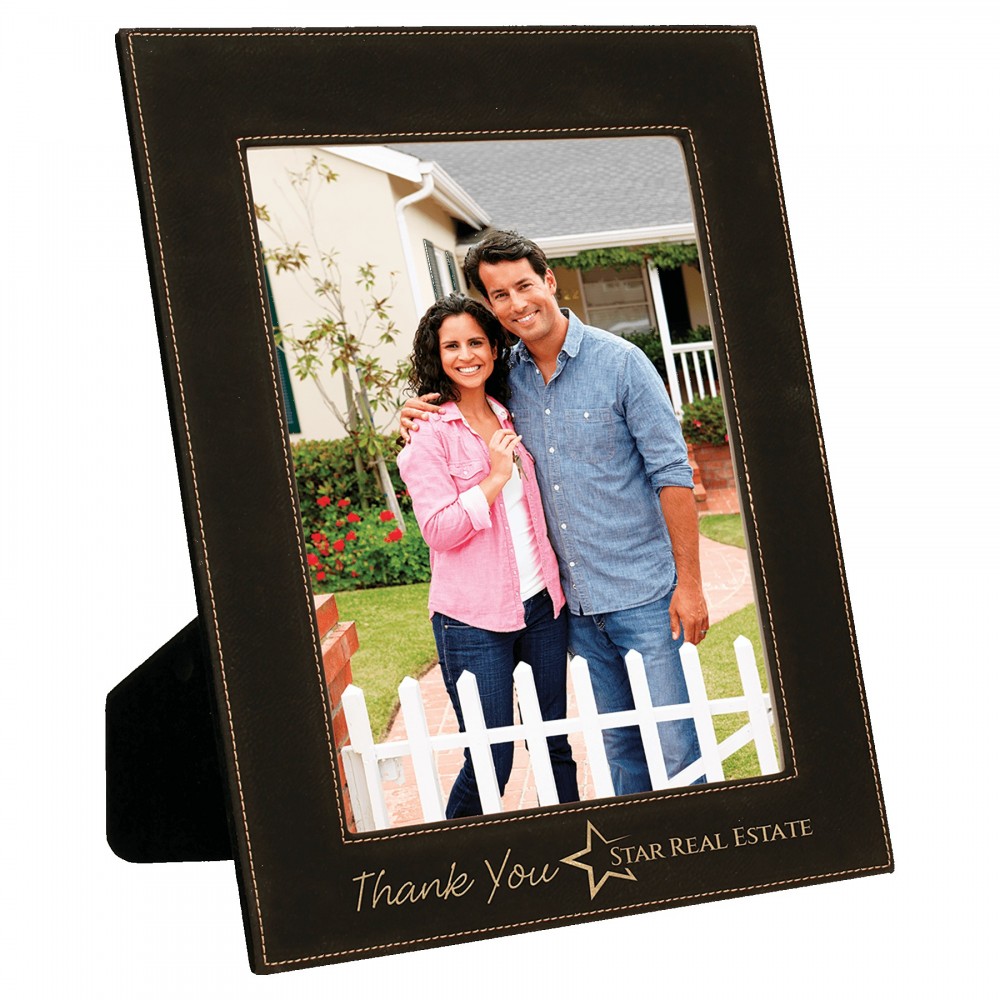 8" x 10" Black/Gold Leatherette Photo Frame with Logo 8" x 10" Black/Gold Leatherette Photo Frame with Logo