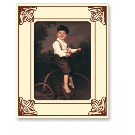 30 Mil Rectangle Center Floral Picture Frame Magnet - Full Color with Logo