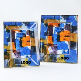 Logo Branded Abstract Metal Glass Picture Frame