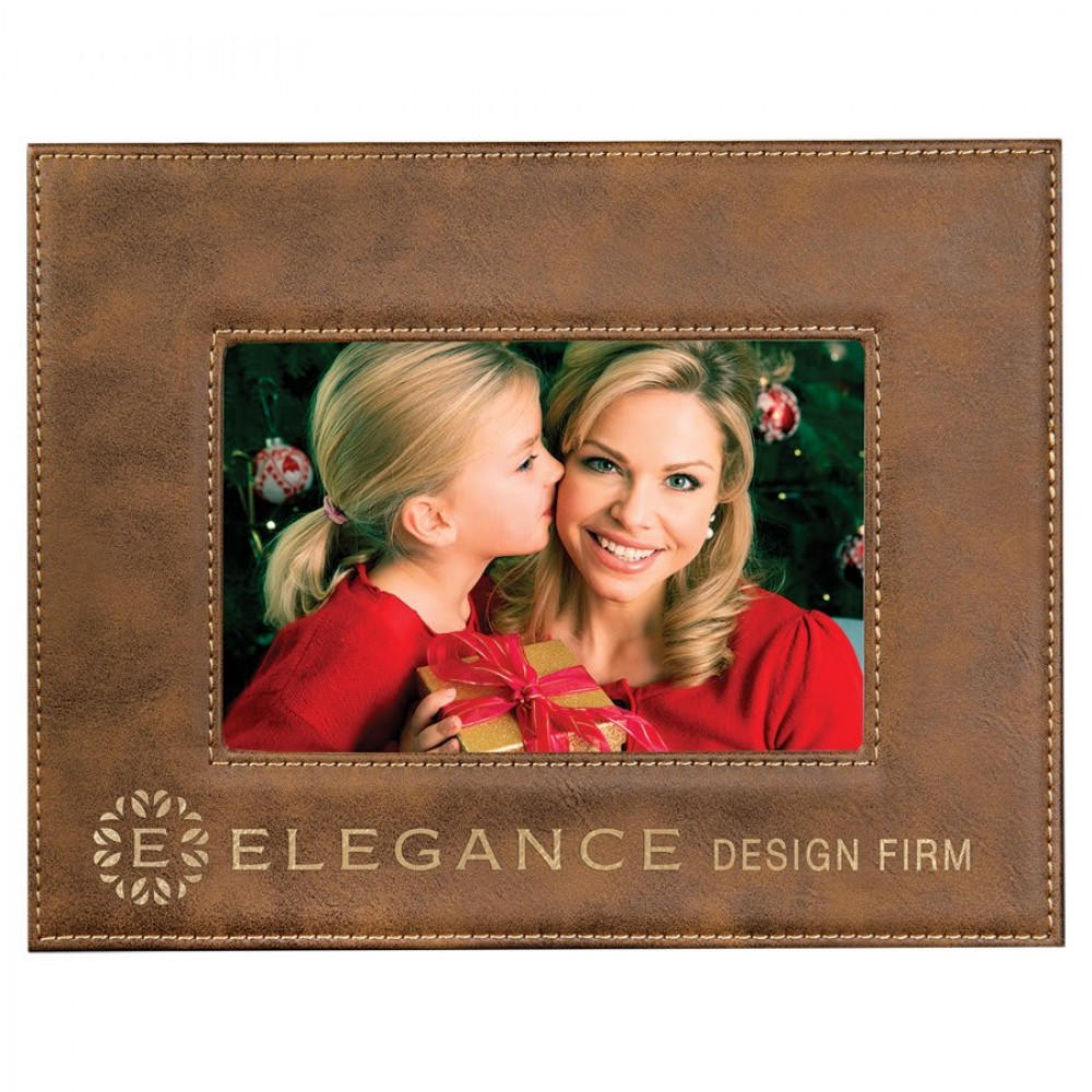 Personalized 4" x 6" Rustic/Gold Leatherette Photo Frame Personalized 4" x 6" Rustic/Gold Leatherette Photo Frame