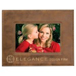 Personalized 4" x 6" Rustic/Gold Leatherette Photo Frame