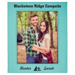 Personalized 8" x 10" Teal Leatherette Photo Frame