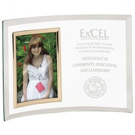 Promotional 11" x 8" Jade Glass Crescent Picture Frame