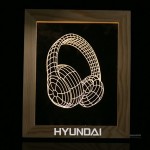 Logo Branded LED 3D Illusion Light In A Wood Picture Frame Personalization Optional - ocean price