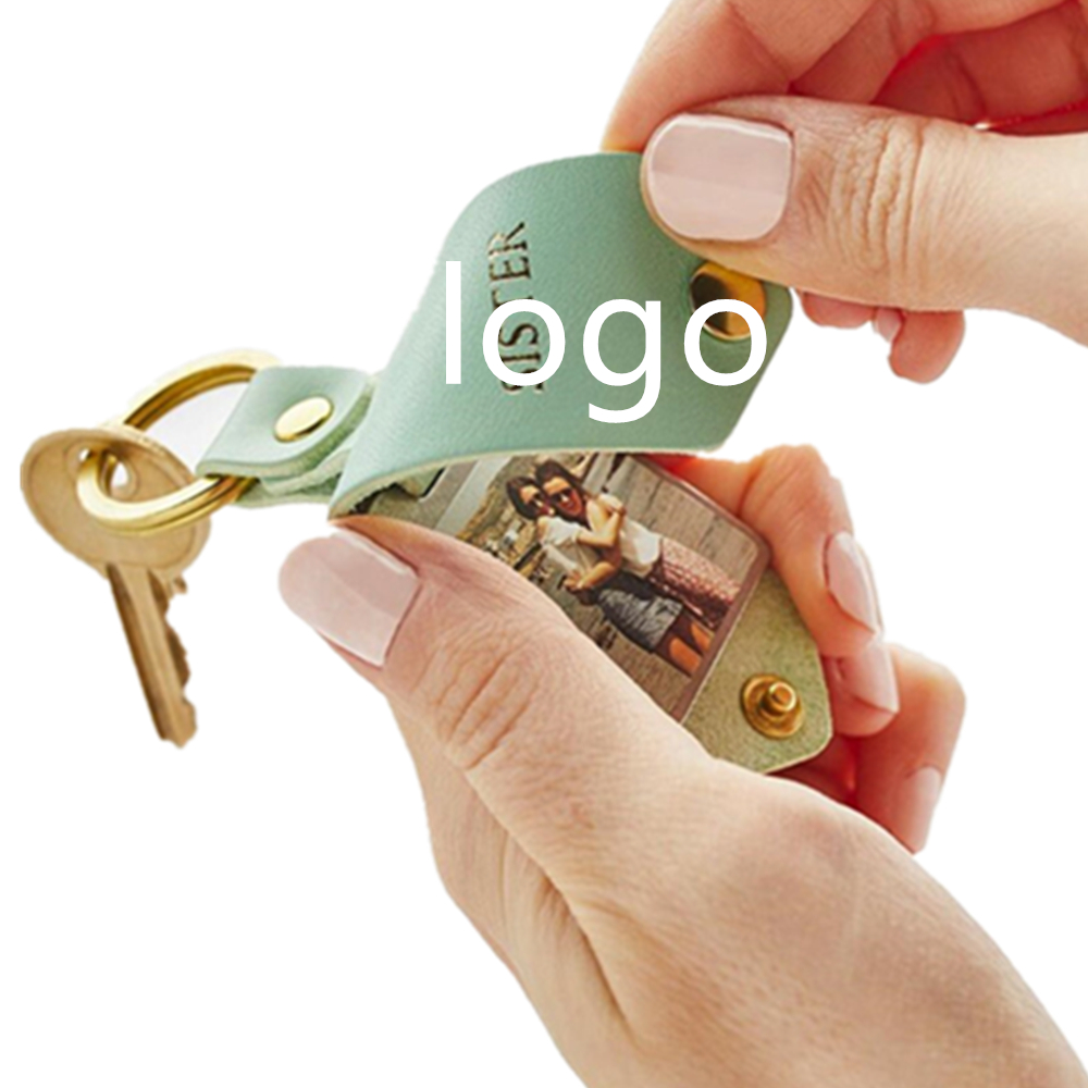 Logo Branded Rectangle Photo Key Tag Photo Frame Key Chain