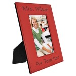 Logo Branded 4" x 6" Red Leatherette Photo Frame