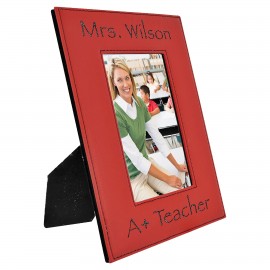 Logo Branded 4" x 6" Red Leatherette Photo Frame