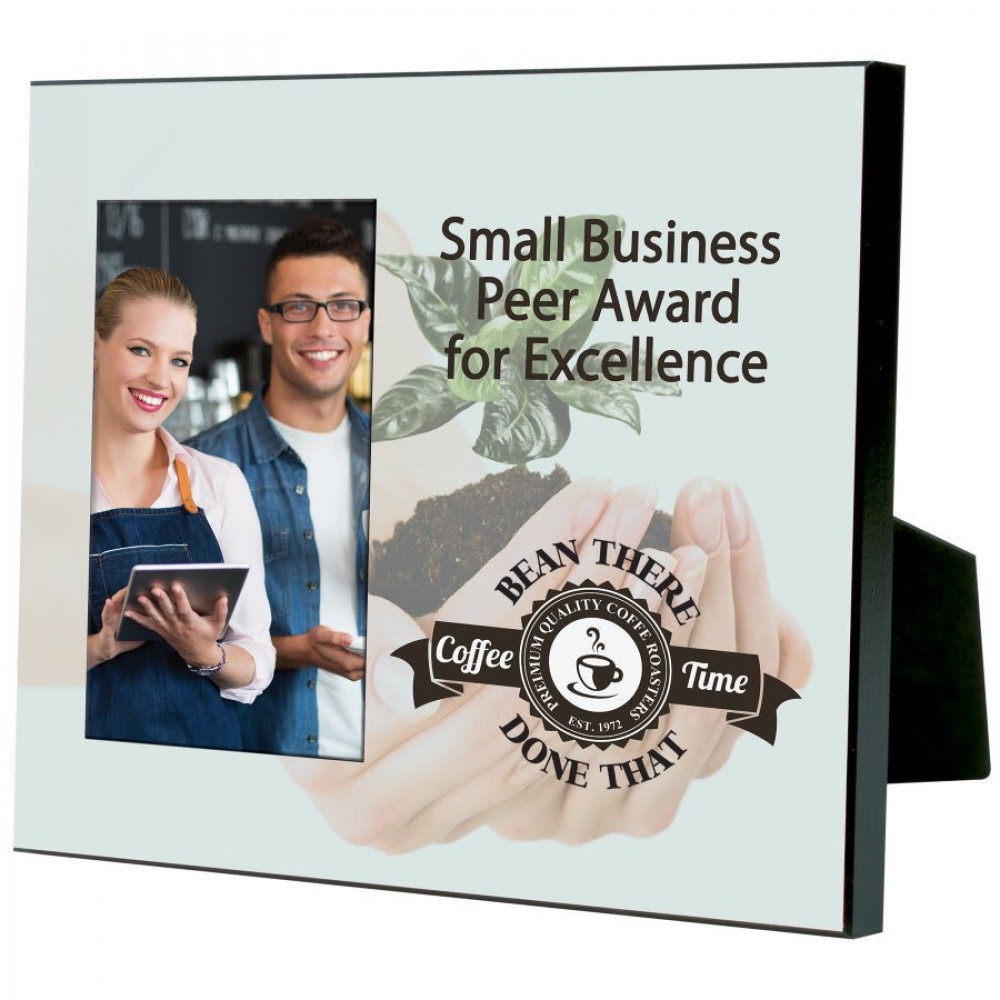 Custom Sublimatable Gloss White Offset Frame Holds 4" x 6" Photo Custom Sublimatable Gloss White Offset Frame Holds 4" x 6" Photo