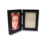 Black Simple Wood 4x6 Picture Frame - Double Folding Picture Frame with Logo