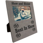 Promotional 5" x 7" - Premium Engraved Leatherette Photo Frame