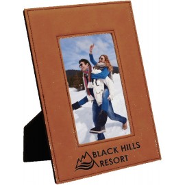 Customized 4" x 6" Rawhide Leatherette Photo Frame  Customized 4" x 6" Rawhide Leatherette Photo Frame
