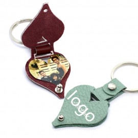 Custom Heart Shape Photo Key Tag Photo Frame Key Chain