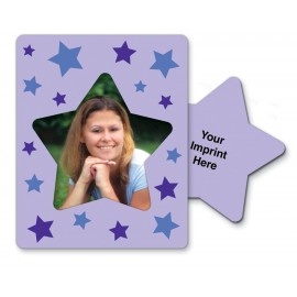 Logo Branded 30 Mil Star Center Picture Frame Magnet - Full Color