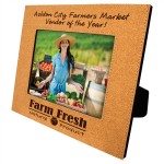 5" x 7" - Premium Cork Picture Frame - Laser Engraved with Logo