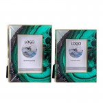 Promotional Green Agate Pattern Metal Glass Picture Frame