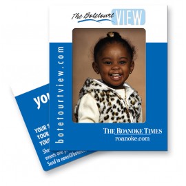 Logo Branded 30 Mil Rectangle Center Picture Frame Magnet - Full Color