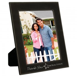 8" x 10" Black/Silver Leatherette Photo Frame with Logo
