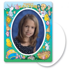 30 Mil Oval Center Easter Picture Frame Magnet - Full Color with Logo  30 Mil Oval Center Easter Picture Frame Magnet - Full Color with Logo