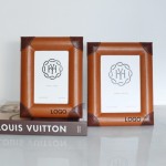 Brown Leather Photo Frame with Logo