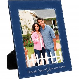 Personalized 8" x 10" Blue/Silver Leatherette Photo Frame