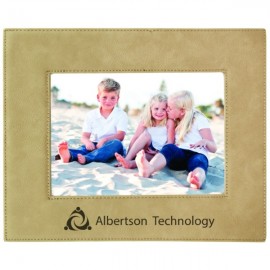 4" x 6" Light Brown Leatherette Photo Frame with Logo  4" x 6" Light Brown Leatherette Photo Frame with Logo