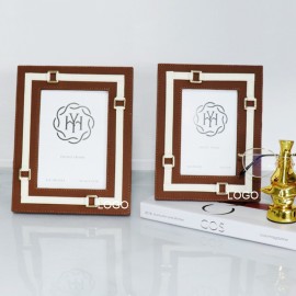 Leather-Wrapped Picture Frames with Logo