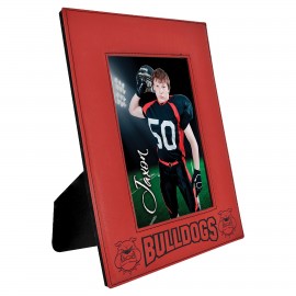 5" x 7" Red Leatherette Photo Frame with Logo  5" x 7" Red Leatherette Photo Frame with Logo