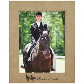 Logo Branded Leatherette 8 x 10 Photo Frame - Light Brown