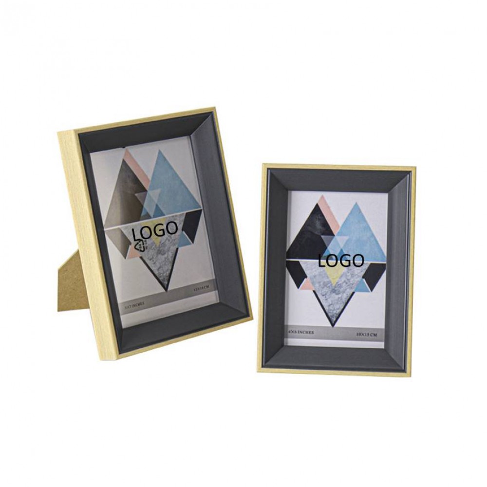 Wood Texture PS+Glass Photo Frame with Logo