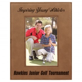 Personalized 4" x 6" Dark Brown Leatherette Photo Frame