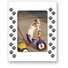 30 Mil Rectangle Center Paw Print Picture Frame Magnet - Full Color with Logo