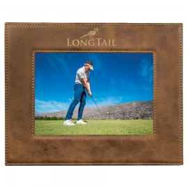 Logo Branded 5" x 7" Rustic/Gold Leatherette Photo Frame