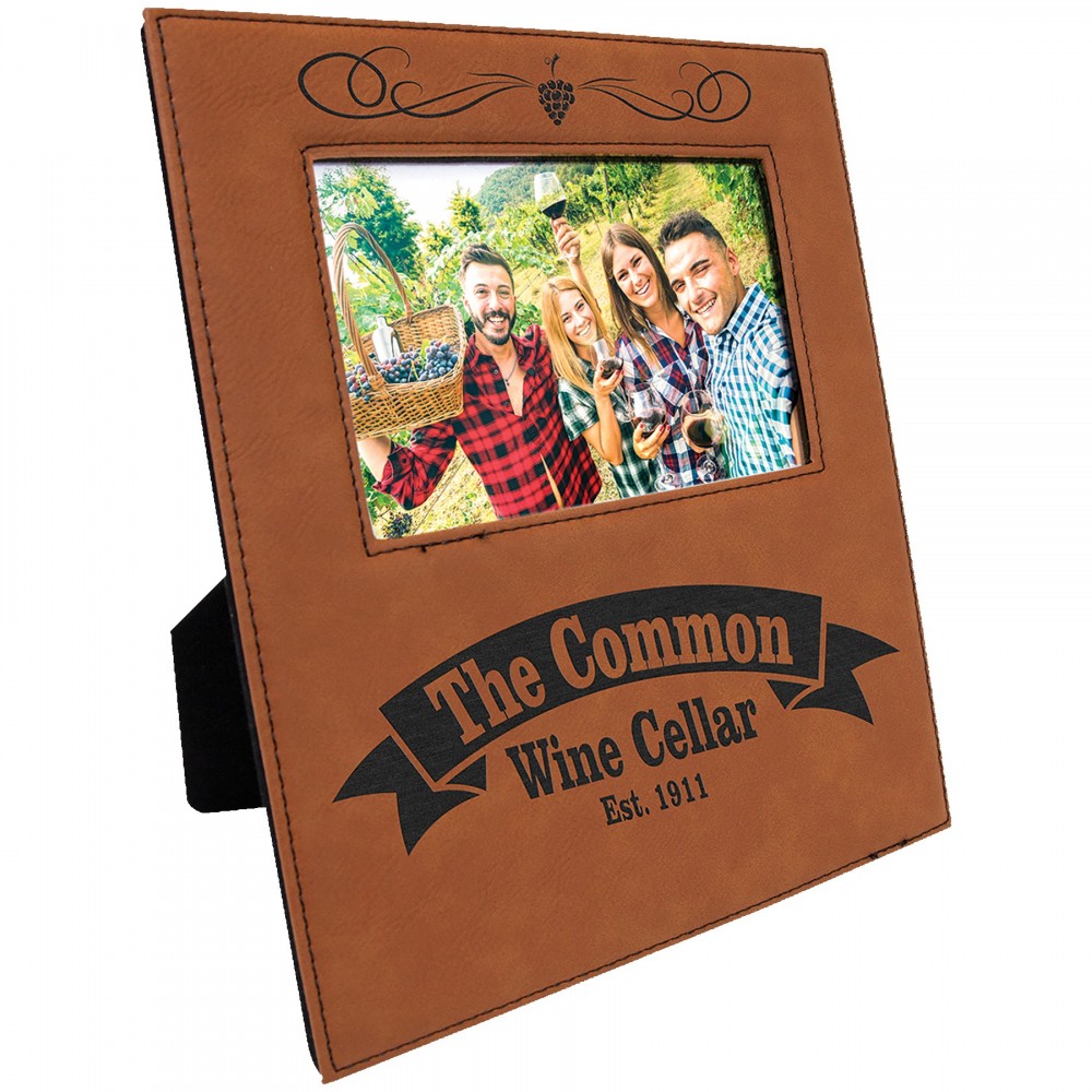 Promotional Rawhide Leatherette Photo Frame w/4.25" x 7.9" Eng Area Promotional Rawhide Leatherette Photo Frame w/4.25" x 7.9" Eng Area