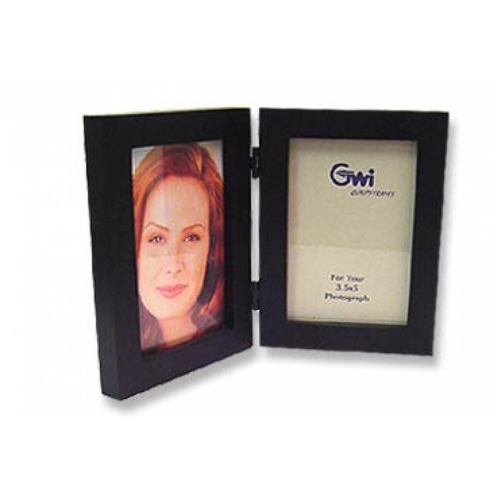 Logo Branded Black Simple Wood Picture Frame - Double Folding Picture Frame 5" x 7"