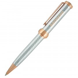 Personalized Executive Crown Metallic Chrome/Rose Gold Twister Pen