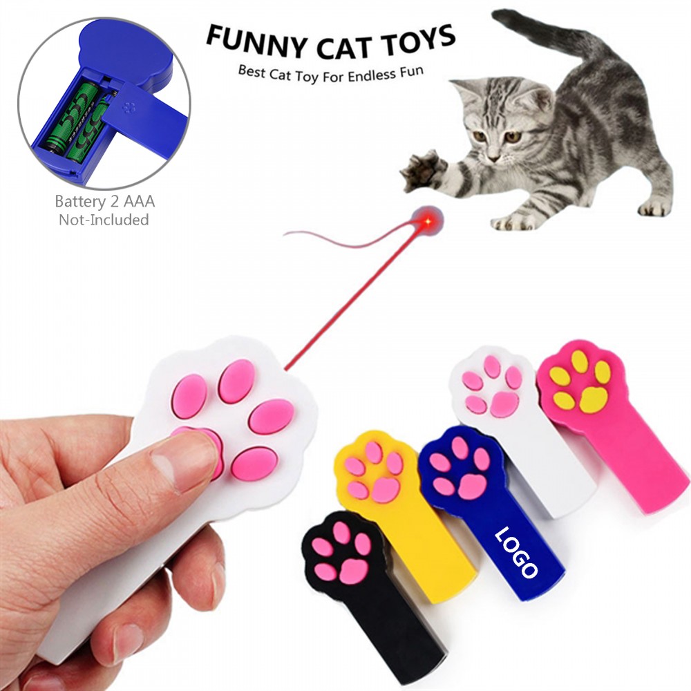 Logo Branded Paw Shaped Cat Laser Pointer Pet Toy